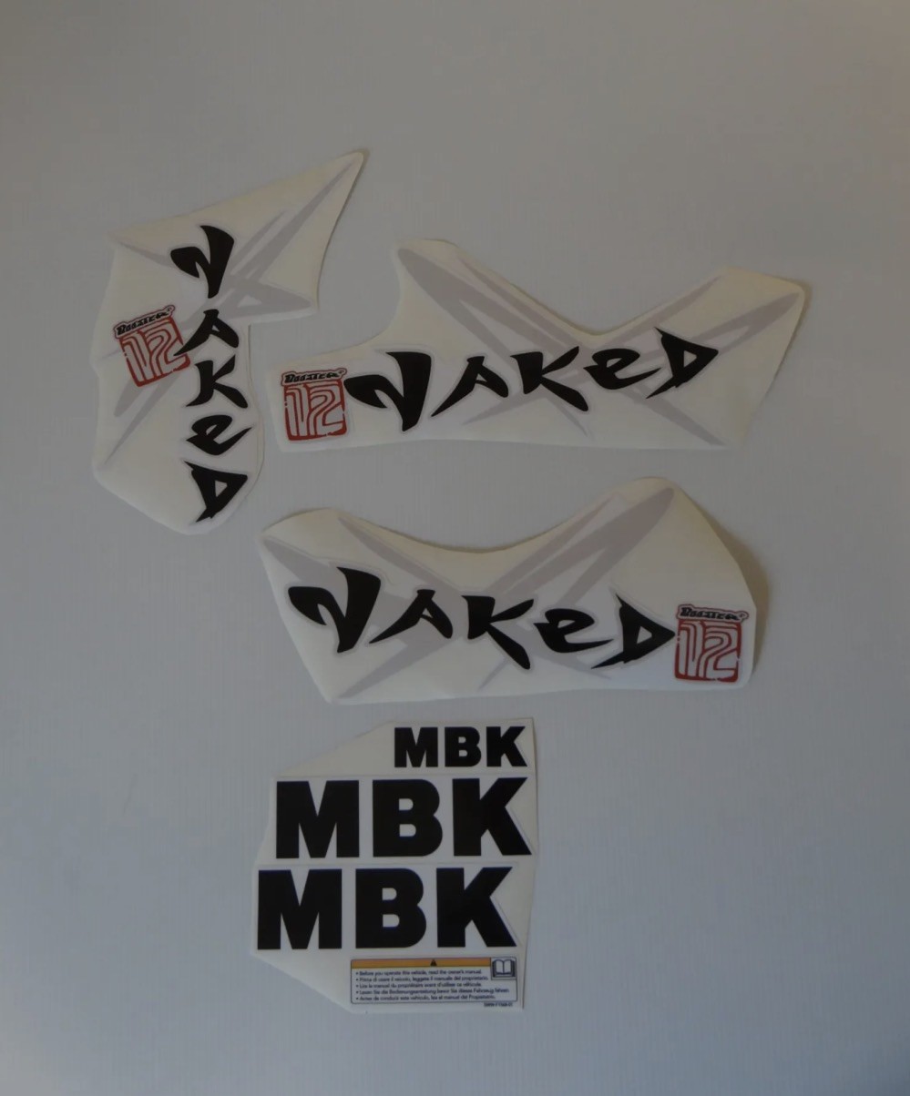 Kit déco MBK Booster Naked 12 blanc pour personnaliser les carénages usés du scooter