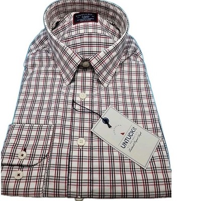 UNTUCKit X-Small Slim Fit Plaid Long Sleeve Button Down Shirt ~ Rosedale ~ NEW