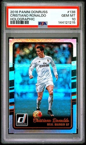 2016-17 Panini Donruss Cristiano Ronaldo Holographic Holo PSA 10 Gem Mint #138