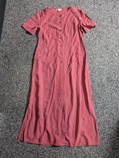 Country Casuals Midi Shirt Dress Size 12 Dusty Rose Faux Suede Summer