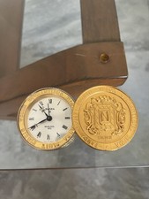 Reloj despertador vintage Swiza 8 Whirlpool 1975 tono dorado pila monedas hecho en Suiza raro