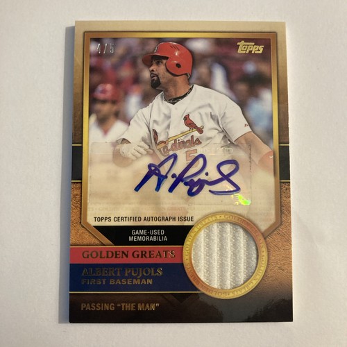 ALBERT PUJOLS 2012 Topps - Golden Greats Auto Relics #/5 SSP Game Used Relic