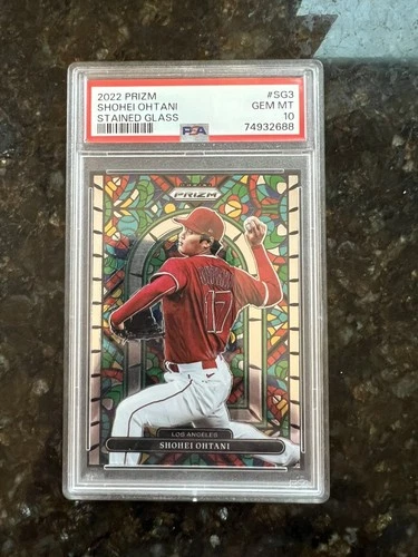 2022 PANINI PRIZM STAINED GLASS #SG3 SHOHEI OHTANI PSA 10
