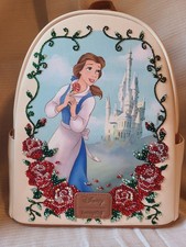 Nueva Mochila Disney Belleza/Bestia BELLE CASTLE ROSE Loungefly Estrás Brillo