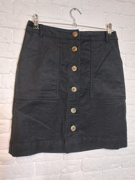 Women White Stuff Skirt Black Viscose 36