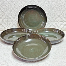 Luzerne Pasta Soup Bowls  9" Brown Olive Microwave Oven Freezer Safe  Set 4 EXC+