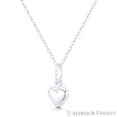 Kissen Herz Liebe Charm Italien .925 Sterling Silber Wende 3D 17x9mm Anhänger