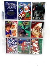NFL FOOTBALL SANTA CLAUS CARDS, Topps, Pacific, Edge , Skybox, Pro Line,  9 each