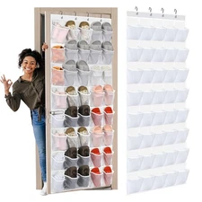 Best Windyun 40 Over the Door Shoe Organizer Large Breathable Mesh Pocket Clear