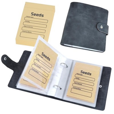 Seed Organizer Binder with 50 PCS Resealable Envelopes - 50 Storage Gray 