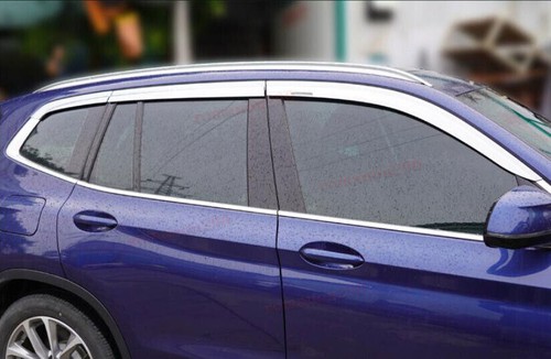 For BMW X3 2018-2024 silver Window Visor Vent Sun Shade Rain Guard Shield trim - Picture 4 of 10