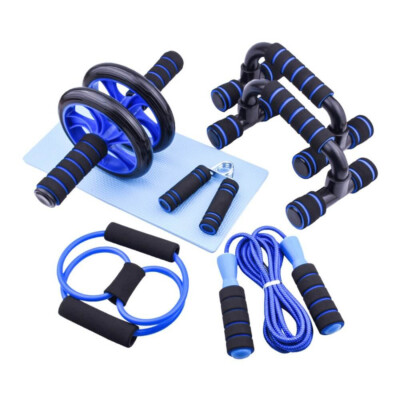 Resistance Bands Push-up Bar AB Power Wheels Roller Machine Jump Rope Exercise W