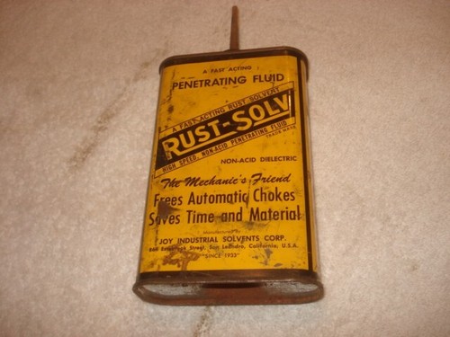 1950s Vintage Rust-Solv Carburetor Automatic Choke Solvent Pint Can for ...