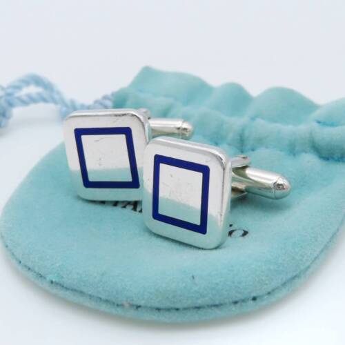 Tiffany & Co. Cufflinks Vintage Tiffany Blue Square Line Silver x1101490898HA - Picture 1 of 5
