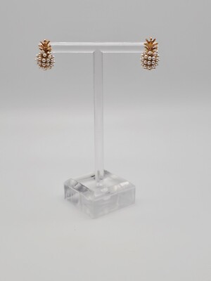 Earrings Pineapple Jewelry Costume Fashion Design Studs Pair Faux Pearl Women s