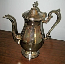 Vintage Sheridan Silver on Copper Water Pitcher with Lid 10" Tall