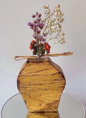 New Decorative Rare Vase Wooden-Spalted Ambrosia Maple Beautifully Handcrafted