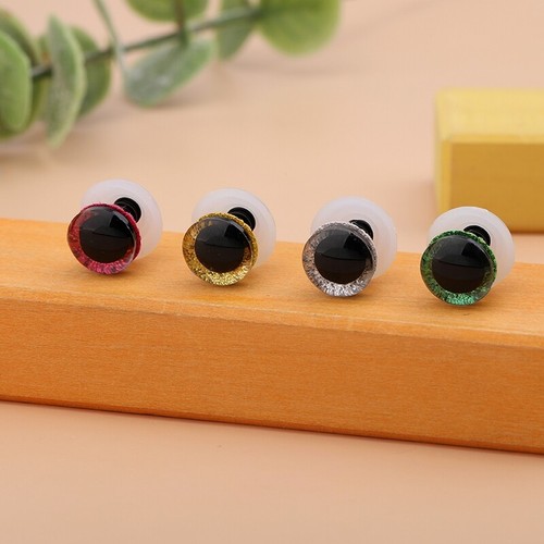 9-24Mm Plastic Glitter Safety Toy Eyes Nonwovens with Washers for Stuffed Toys - Photo 5 sur 16