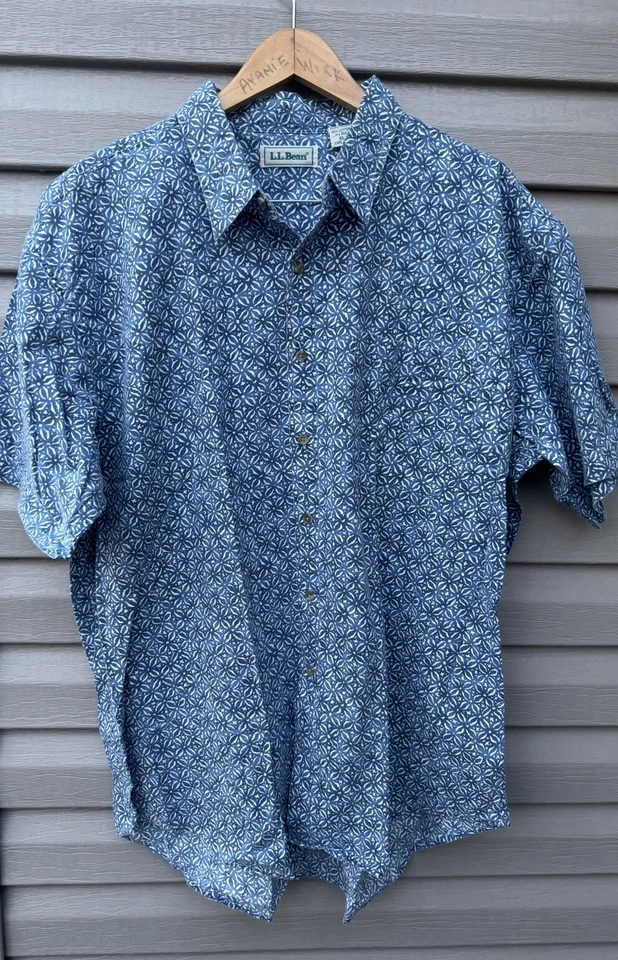 Vintage 90s LL Bean Shirts AOP Button Up Outdoor Camp Casual Mens Lot 3 Hawaiian - Image 2 of 4