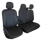 SEAT COVER 2+1 FOR Renault Master 2011+ 2020+ BLACK Eco Leather RIGHT Hand Drive