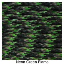 Neon Green Flame Paracord 100 Foot 550 lb 7 Strand Camping Survival Rope