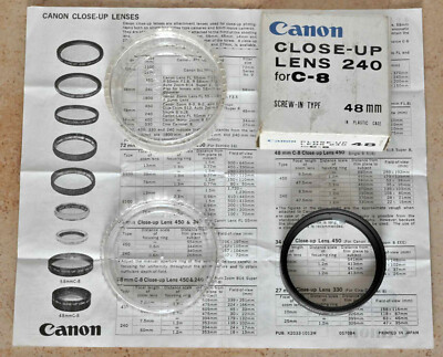 CANON Close-Up Lens 240 for C-8 48mm Nahlinse Achromat ca. 4 Dioptrien