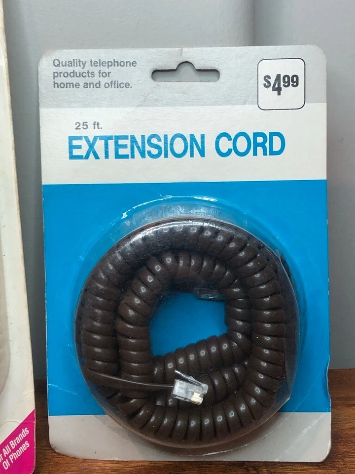 3 New Phone Coil Cords - GE Southwestern Bell - White, White-off, & Black - Image 3 of 4