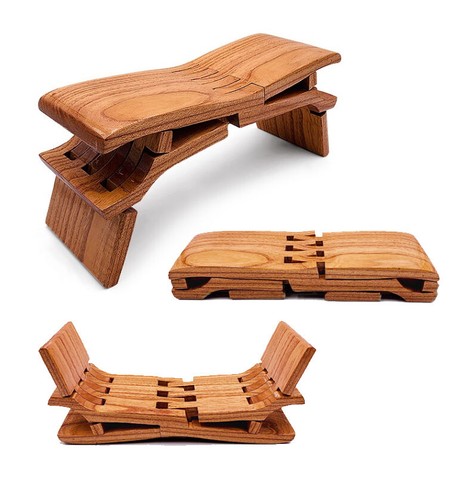 Mortise and Tenon Luban Stool Solid Wood Handmade One Retro Craftsmanship