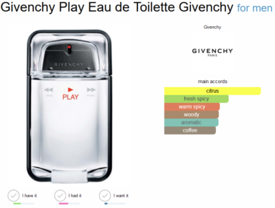 Givenchy Play EDT 1.7 oz/50ml Eau de Toilette for Men Rare