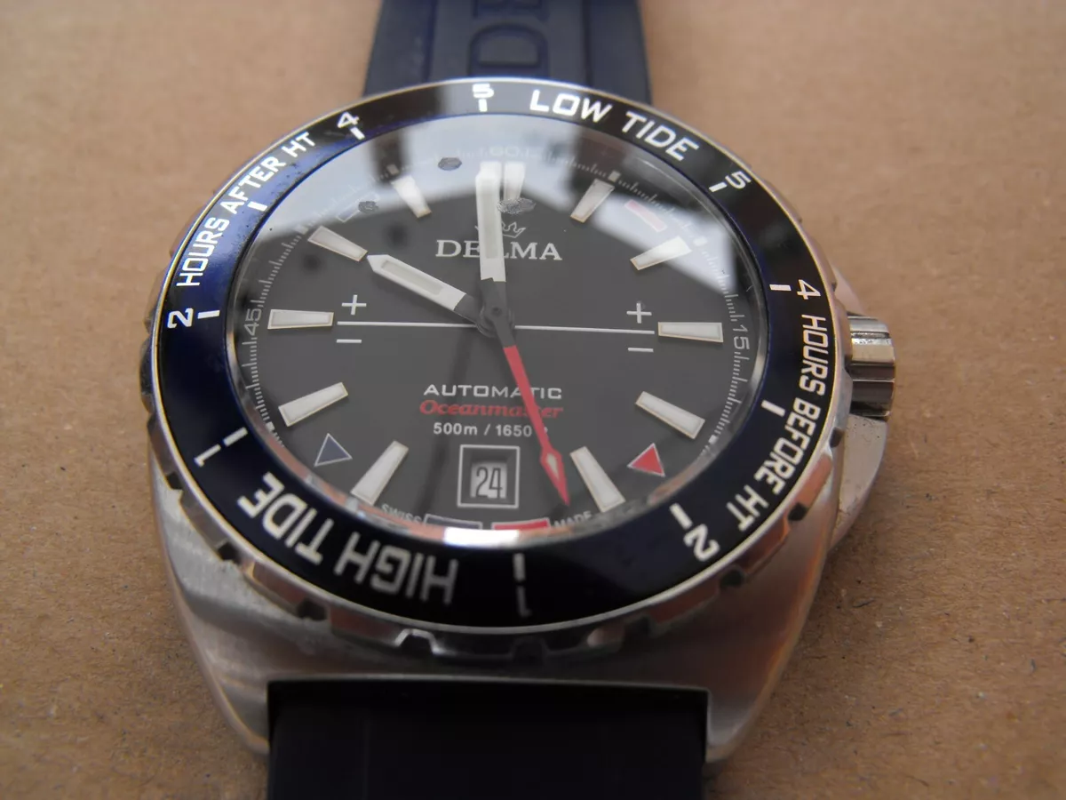 Delma Oceanmaster Automatic Blue Rubber Strap Watch W7560 eBay