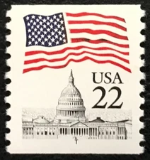 1985 Scott #2115c, 22¢, FLAG OVER CAPITOL DOME - "T" Test Coil Single - MNH -