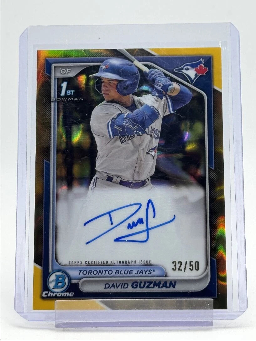 DAVID GUZMAN 2024 BOWMAN CHROME 1ST GOLD LAVA REFRACTOR AUTO 32/50