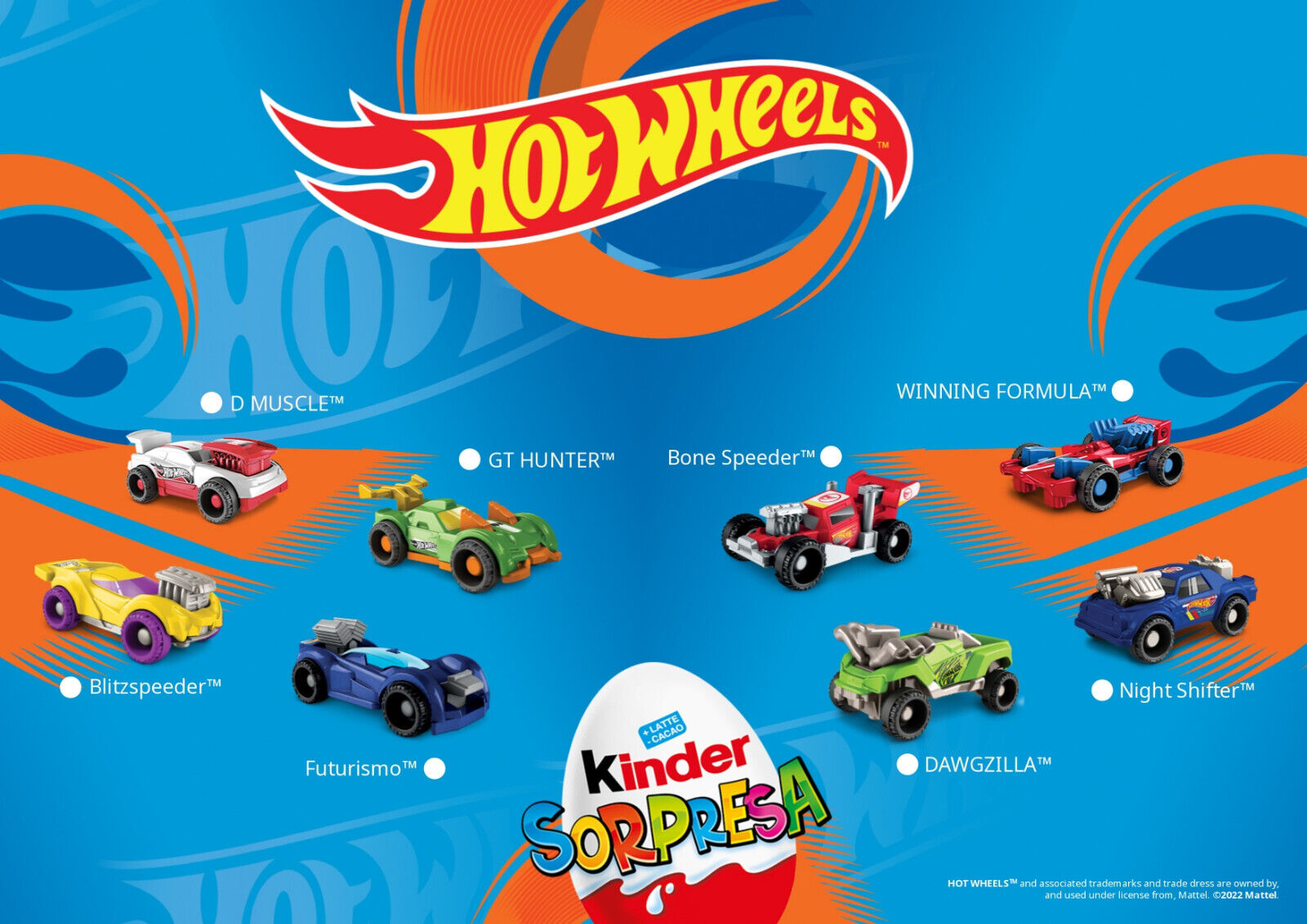 Hot Wheels - Machines of Your Choice (EN373 - EN424A) kinder surprise Italy