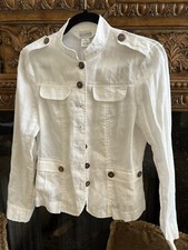 Allison Taylor white linen size 4 blazer Has Pockets Nautical Style