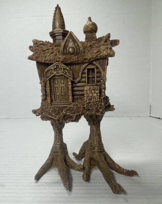 Sculpture of Baba Yaga's Chicken Legged Hut Handmade Resin Figure D&D
