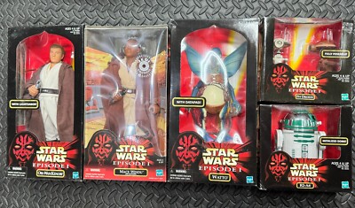 Lot of 6 Star Wars Hasbro Collector 12 inch Figures Obi Wan Kenobi Mace Windu E1