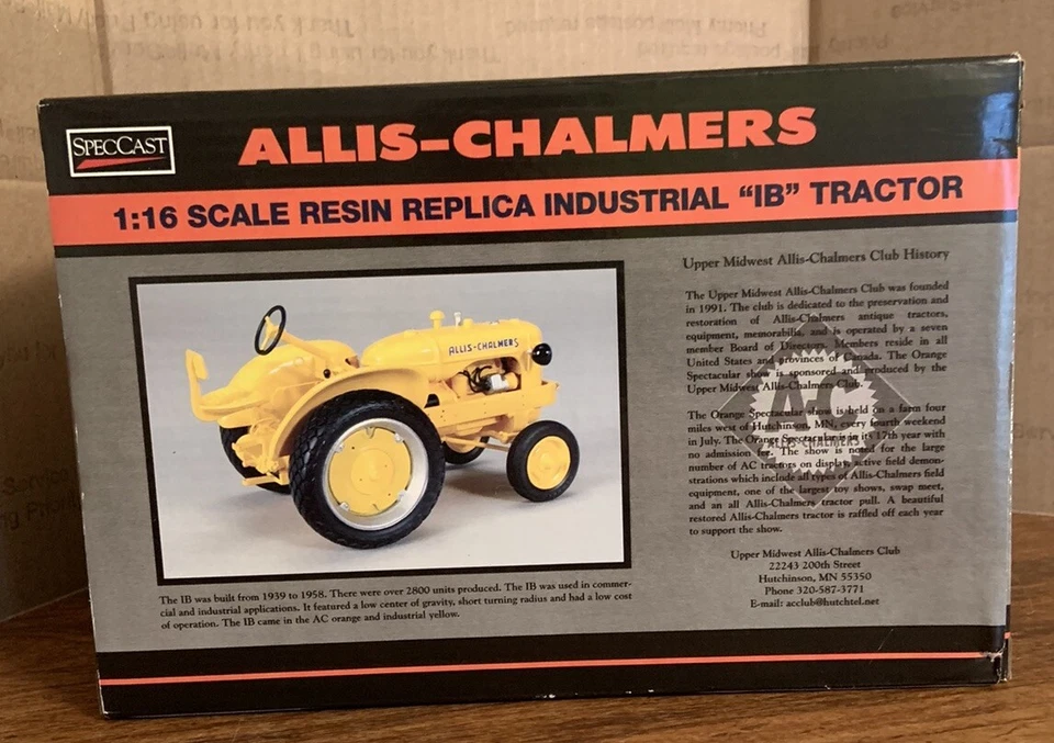 ALLIS CHALMERS IB INDUSTRIAL TOY TRACTOR 1/16 ORANGE SPECTACULAR EDITION 2011 - Image 4 of 4