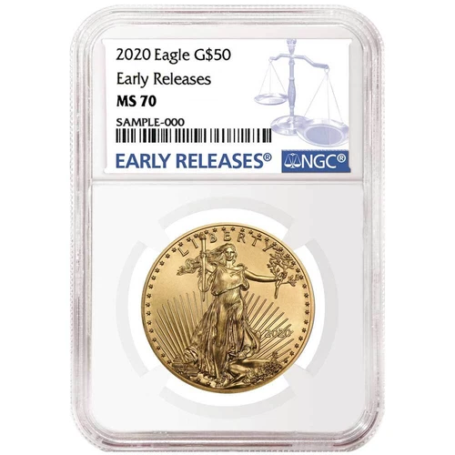 2020 $50 American Gold Eagle 1 oz NGC MS70 ER Blue Label