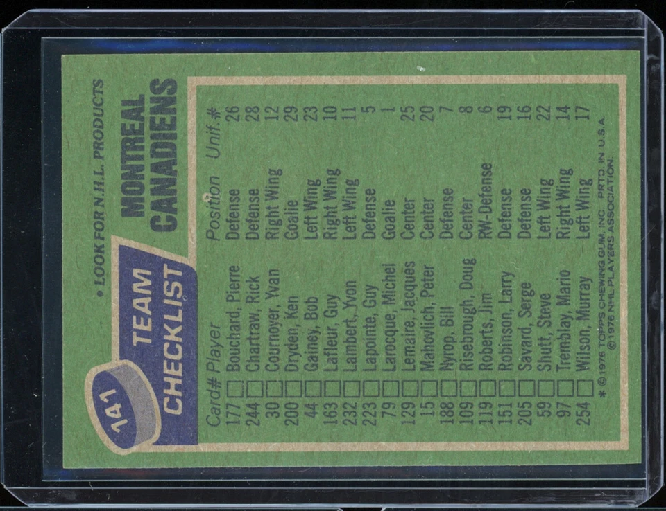 1976 Topps MONTREAL CANADIENS mint unmarked - BEST TEAM ALL TIME - Image 2 of 2
