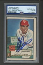 Curt Simmons Vintage 1952 Topps Card #203 Phillies PSA/DNA Encased Autograph