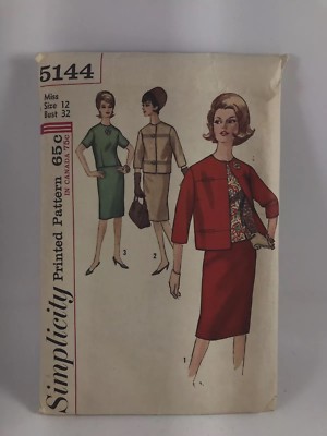 VINTAGE SIMPLICITY #5144 PATTERN FOR MISSES SIZE 12 SUIT