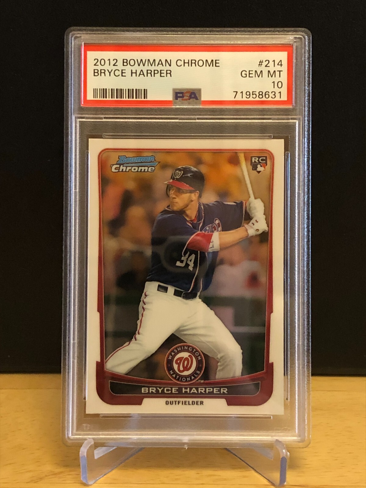 2012 Bowman Chrome Bryce Harper Rookie Card 214 PSA 10 RC Nationals