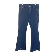 NWT INC International Concepts Flare Leg Jeans Studded Regular Fit Blue Sz 10