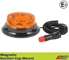Low Profile Led Flashing Magnetic Suction Amber Warning Beacon Light 12V 24V