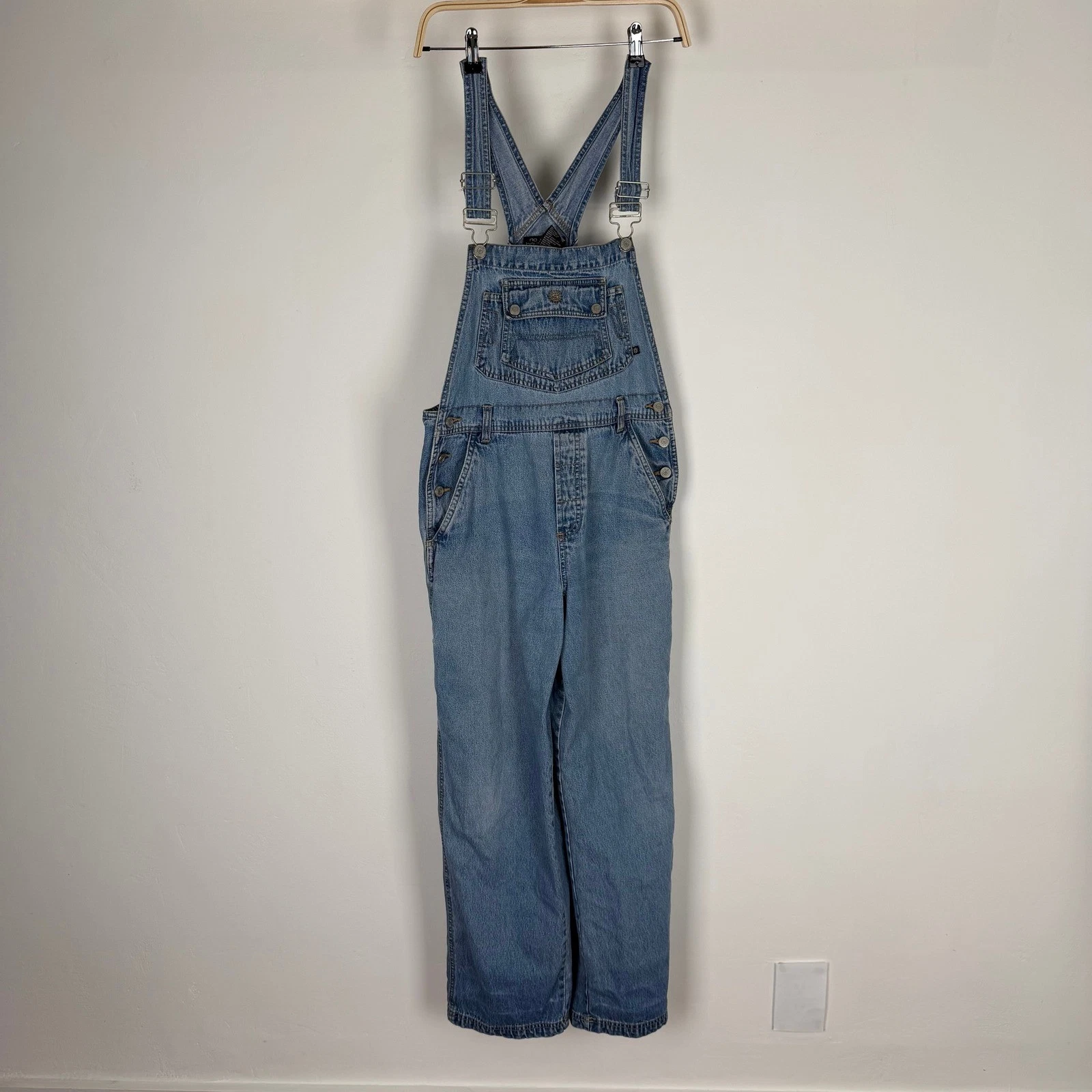 No Boundaries Womens Medium Blue Denim Overalls Carpenter Dungarees Size 7/9