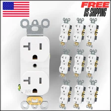 Receptacle Wall Outlet Duplex, 20Amp 125V TR & WR 2 Pole 3 Wires, UL Listed 10Pc