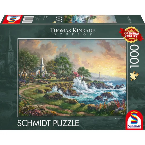 Schmidt Spiele Puzzle 1000 Teile Kinkade Kleinod Am Meer-image