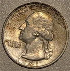 *HIGH GRADE* 1941-P Washington 90% Silver Quarter Philadelphia *ALBUM TONING*