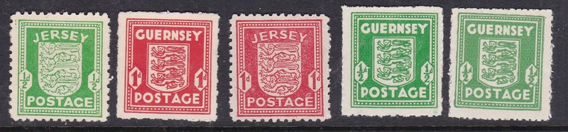 JERSEY,GUERNSEY( German Occupation) ^^^^^ 1941   x5  NH  * LH  @xdco446jers