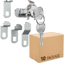 10 Pack Mailbox Lock Replacement with 2 Keys - Universal Fit, Nickel Finish